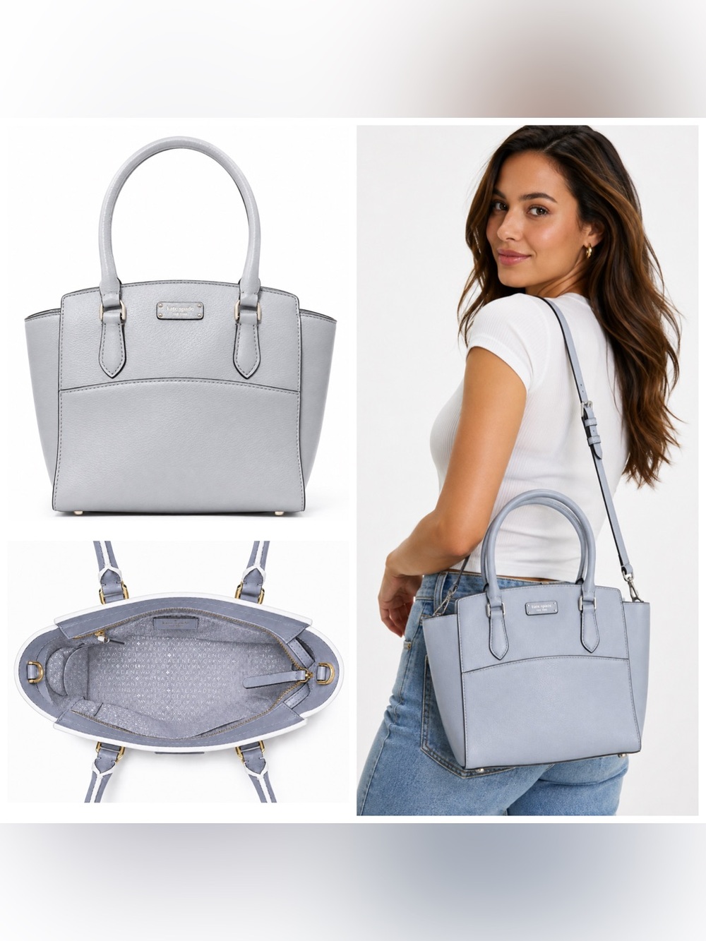Kate Spade. 4 Piece Set: Jeanne Satchel with Free Eyeglasses, Scarf & Dust Bag. - Picture 2 of 16